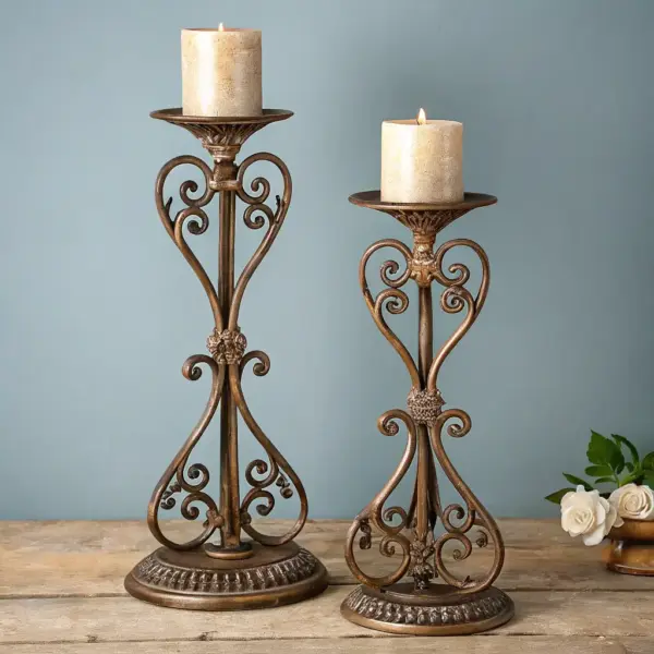 Restored Brass Candle Holders